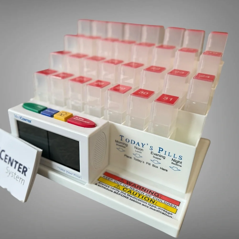 Pill Organizer System with Talking Alarm Clock reminder 4 Times a Day 31 Day NEW - Picture 12 of 15